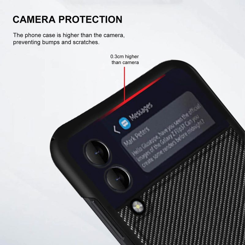 Tough On Samsung Galaxy Z Flip 4 5G Case Carbon Fiber Black