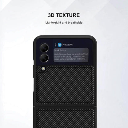 Tough On Samsung Galaxy Z Flip 4 5G Case Carbon Fiber Black