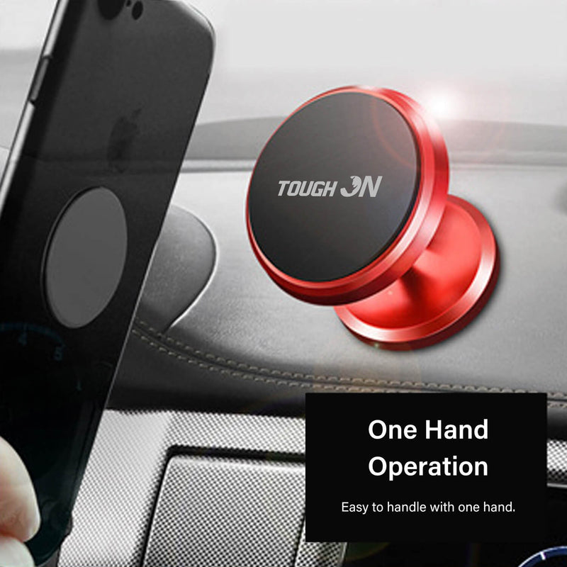 Tough On Power Magnetic Car Mount Dashboard Red
