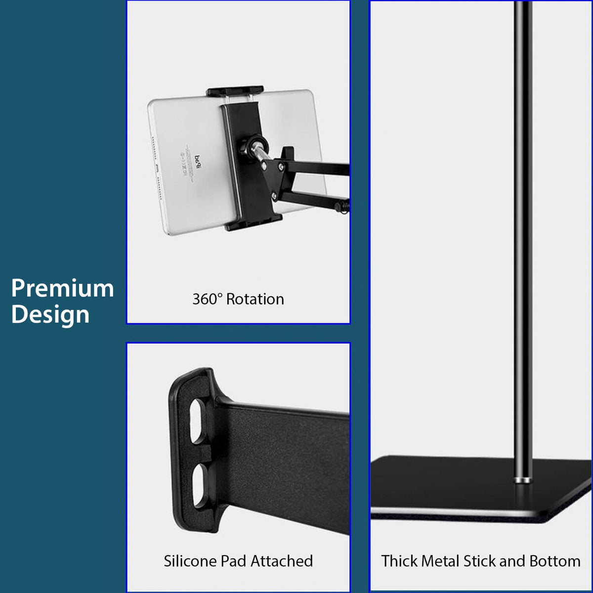 Tough On Adjustable Floor Stand With Phone & Tablet Holder