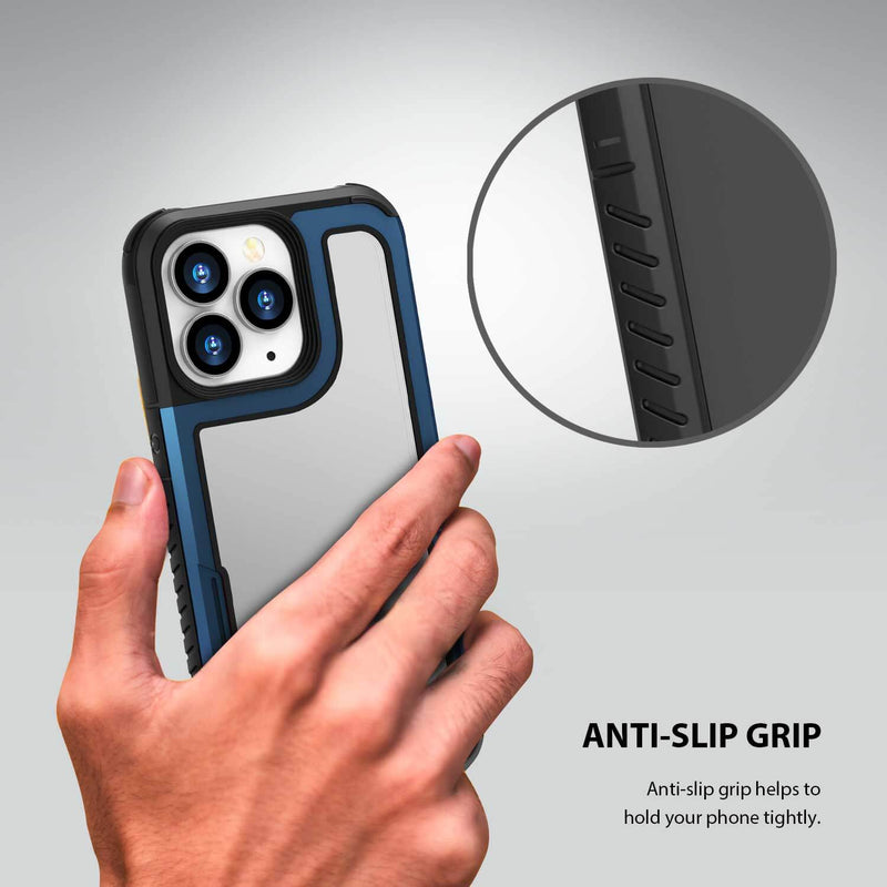 Tough On iPhone 13 Pro Case Iron Shield Blue