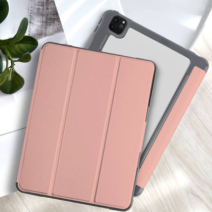 Tough On iPad Pro 11 inch 2022 2021 2020 2018 Case Smart Cover Clear Back Rose Gold