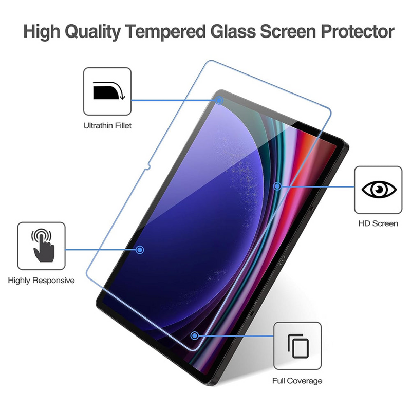 Tough On Samsung Galaxy Tab S9+/ S8+/ S7 FE / S7+ Premium Tempered Glass Screen Protector