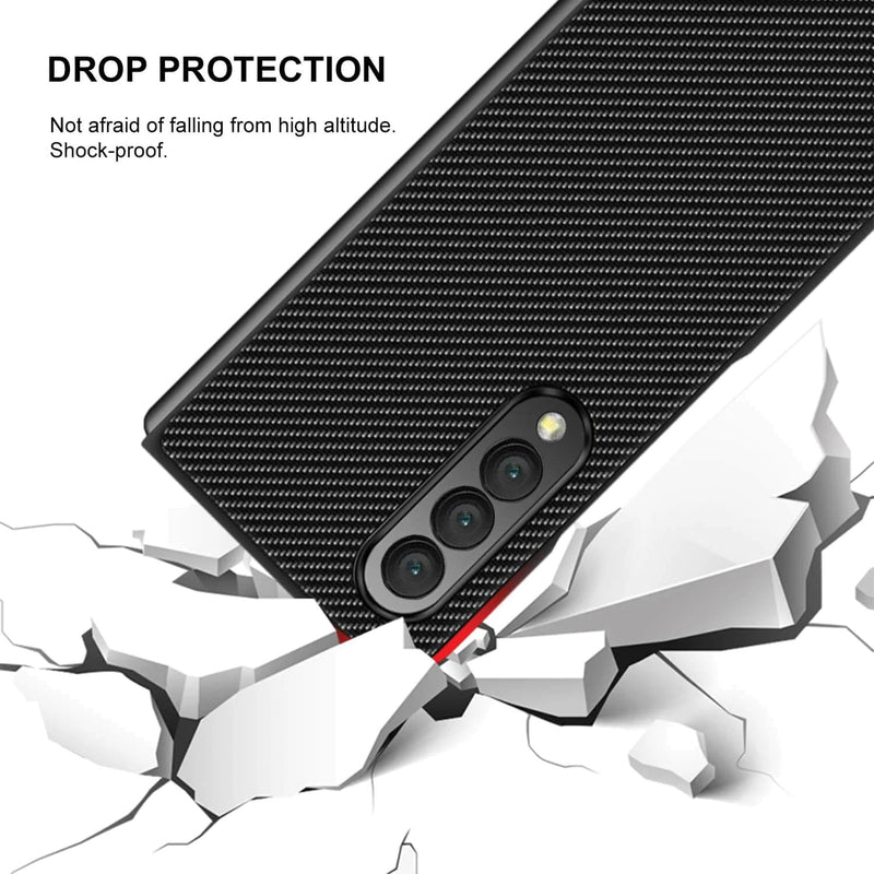 Tough On Samsung Galaxy Z Fold 4 5G Case Carbon Fiber Black