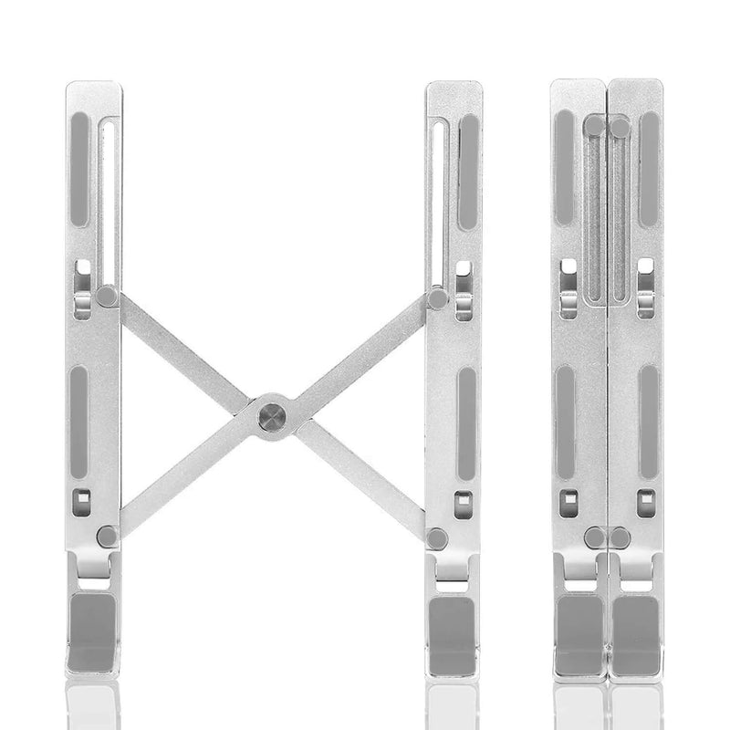 Portable and Foldable Laptop Stand Adjustable Aluminum Silver