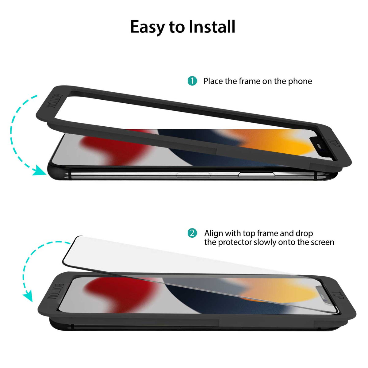 Tough On iPhone 13 Mini Full Tempered Glass Screen Protector 2 Pack - Toughonstore