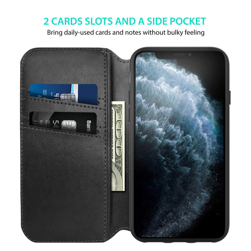 iPhone 12 / iPhone 12 Pro Case Tough On Fine Detachable Leather Black