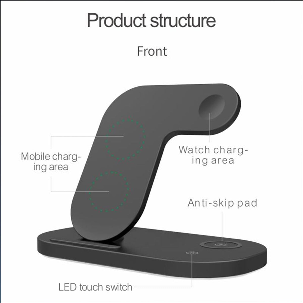 Tough On 3-in-1 Wireless Charger Stand for iPhone, Apple Watch & AirPods