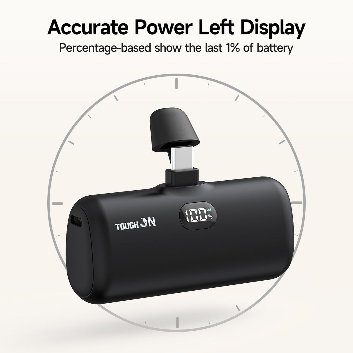 Tough On Mini Portable Charger 5000mAh Power Bank with USB-C