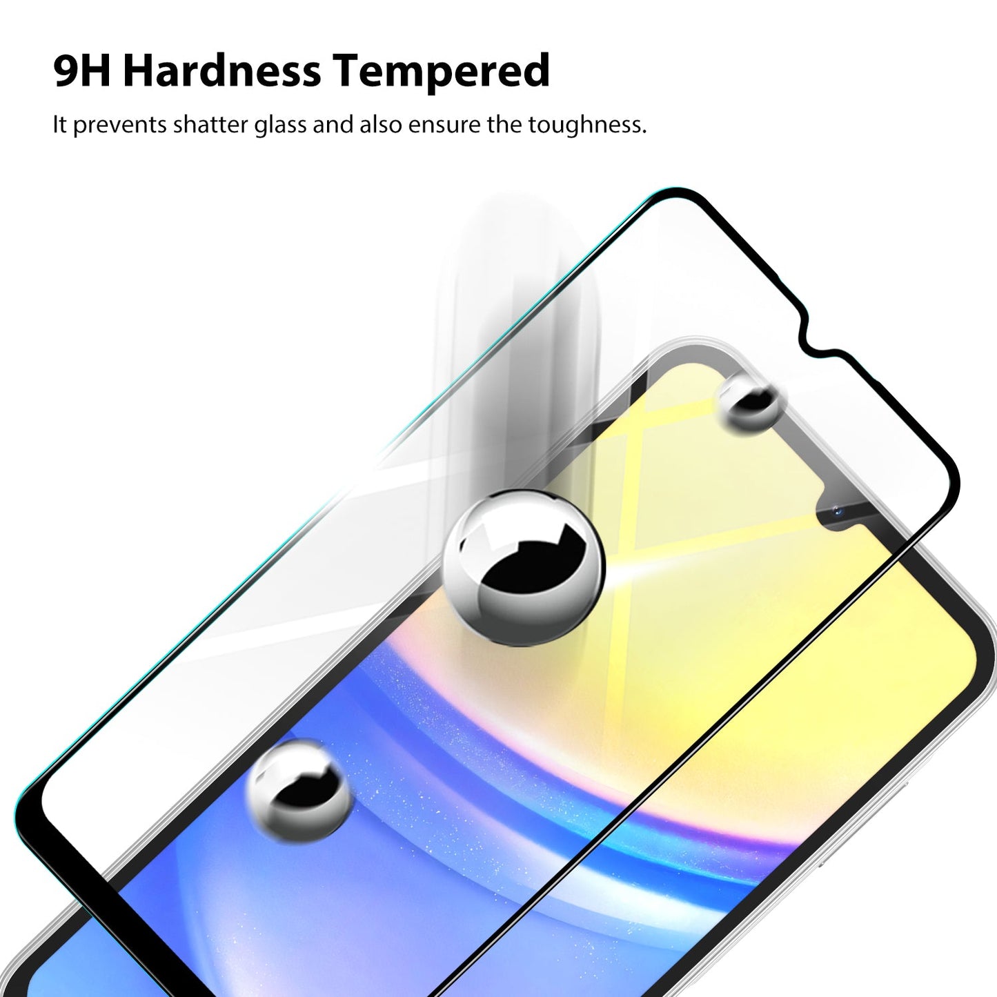 Tough On Samsung Galaxy A15 5G 2.5D Tempered Glass Screen Protector Black