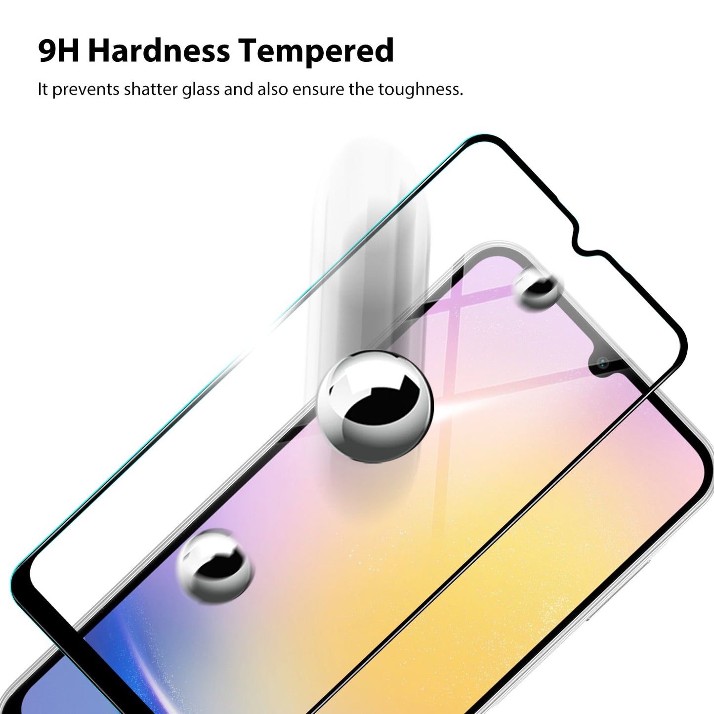 Tough On Samsung Galaxy A25 5G 2.5D Tempered Glass Screen Protector Black