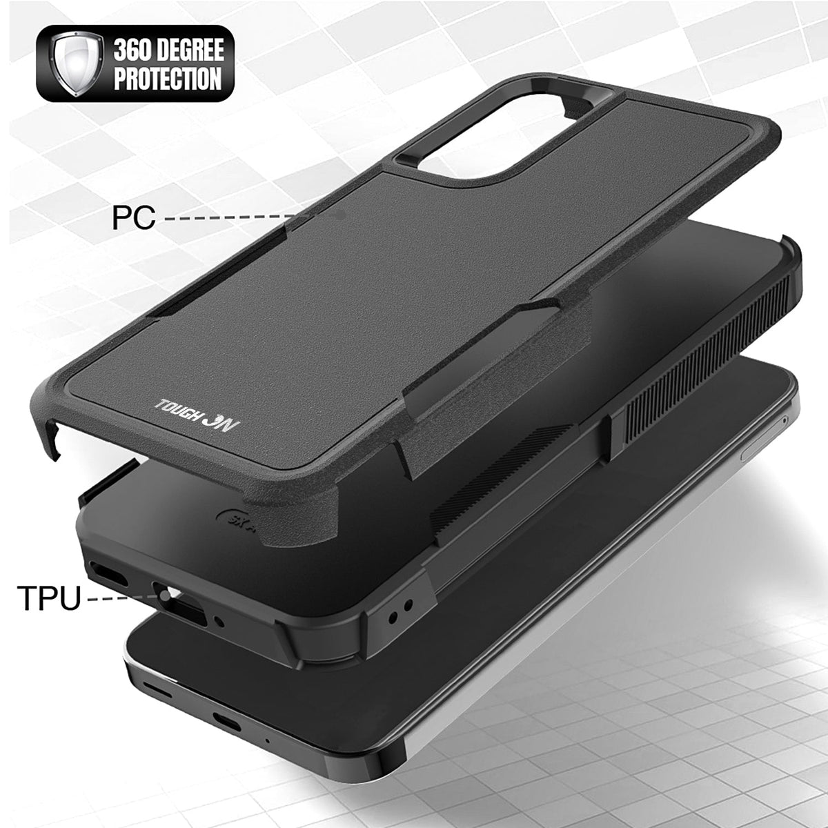 Tough On Samsung Galaxy A55 5G Case Tough Armor Black