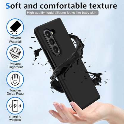 Tough On Samsung Galaxy Z Fold5 5G Case Strong Silicone Cover Black