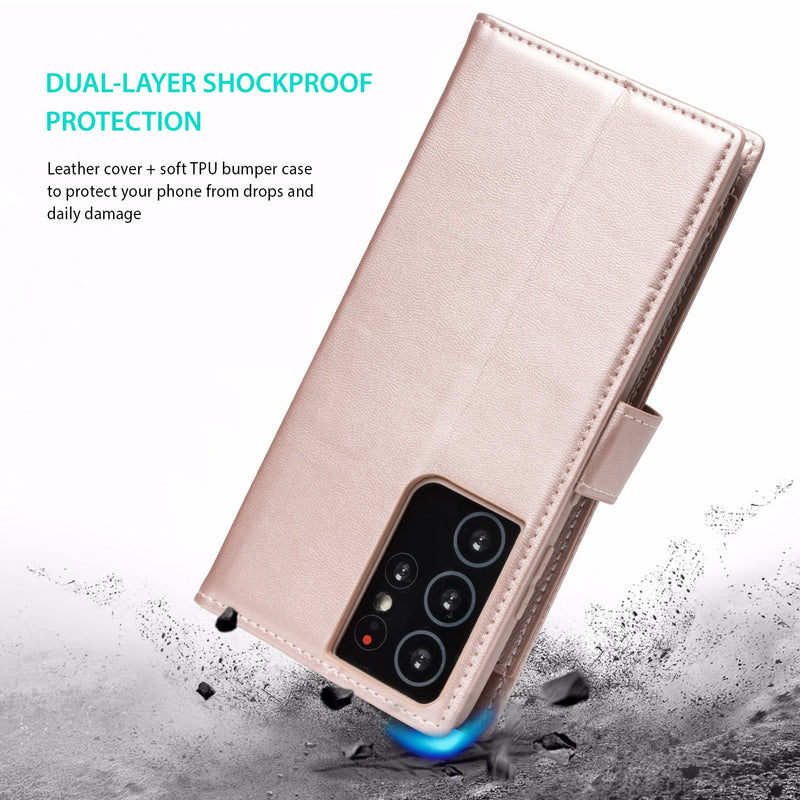 Tough On Samsung Galaxy S21 Ultra Flip Wallet Leather Case