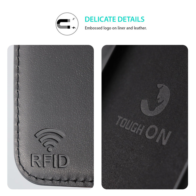 Tough On Samsung Galaxy S24 Ultra Flip Wallet Case Fine Leather Black