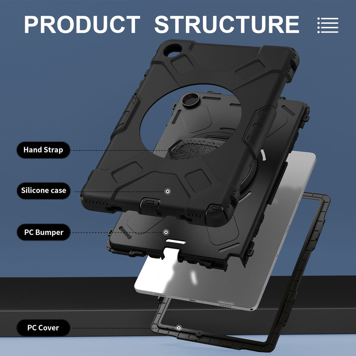 Tough On Samsung Galaxy Tab A9+ / A11+ 11" Heavy Duty Case - Black