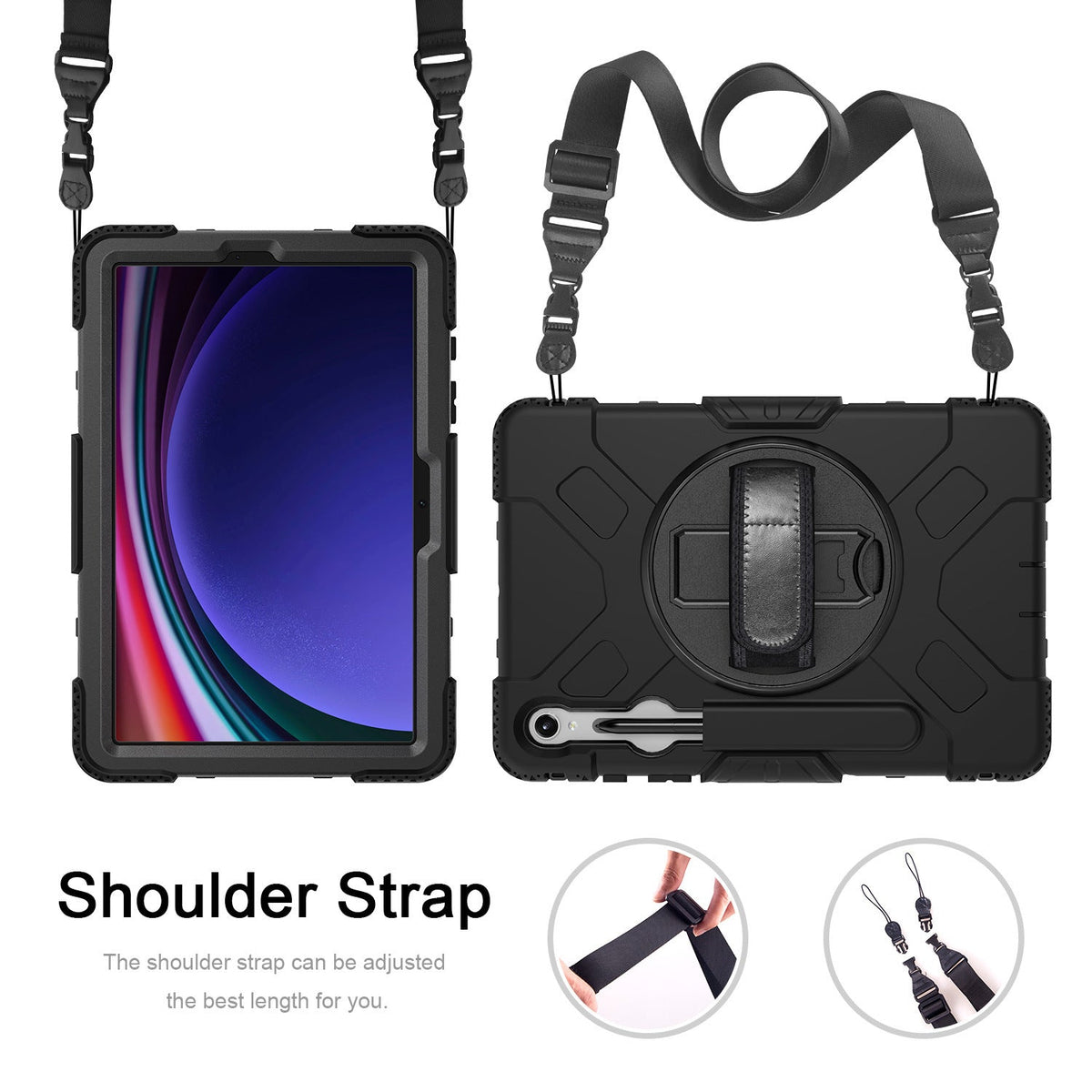 Tough On Samsung Galaxy Tab S9 / S9 FE Case Rugged Protection Black