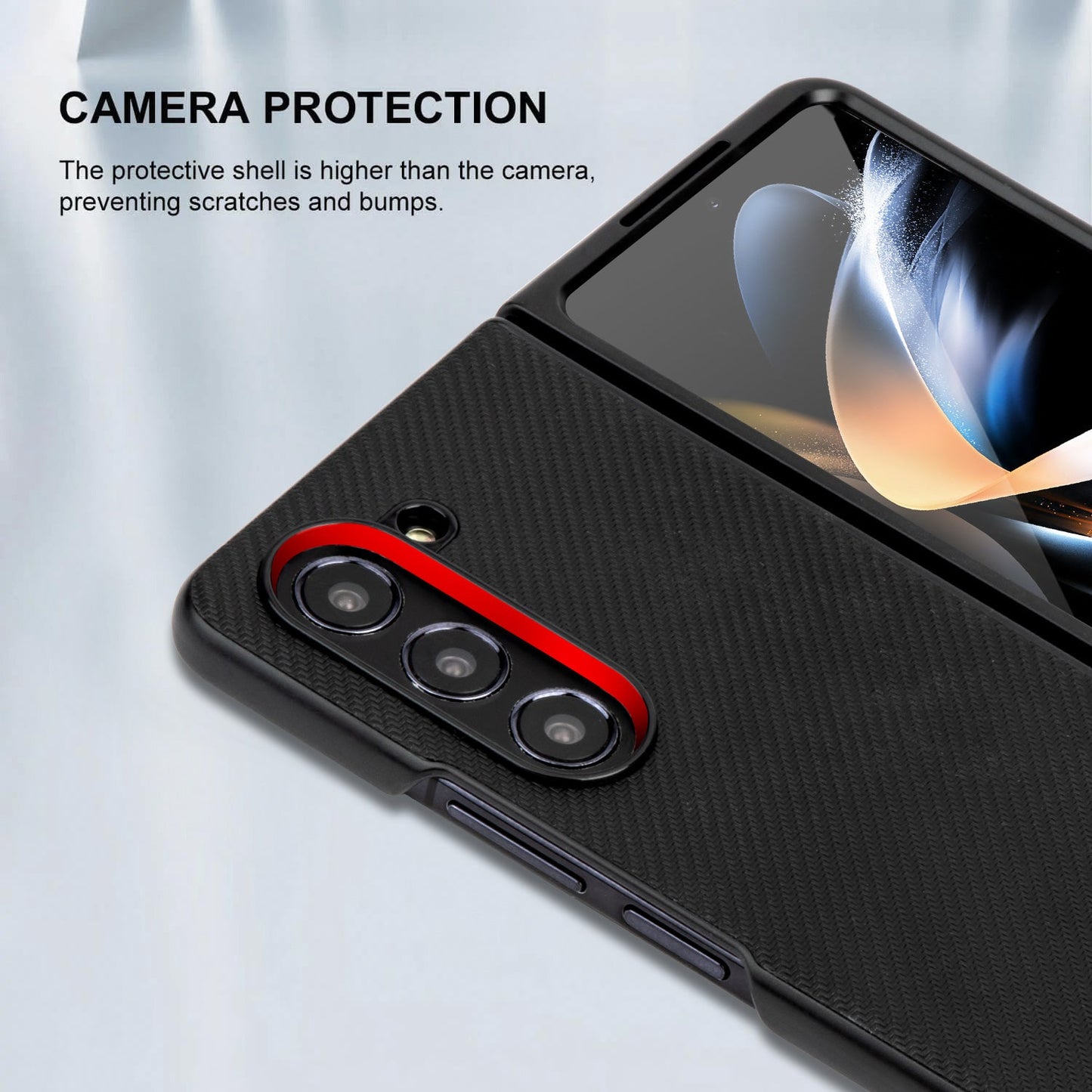 Tough On Samsung Galaxy Z Fold5 5G Case Carbon Fiber Black
