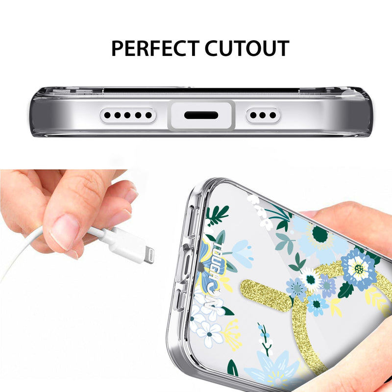 Tough On iPhone 14 Case Floral Emerald With Magsafe