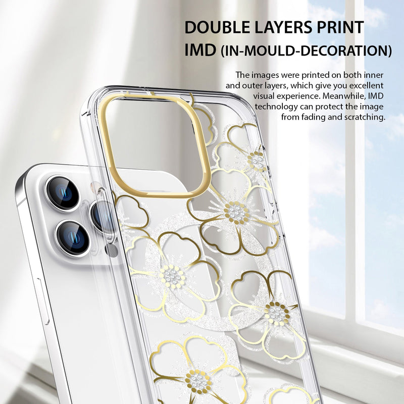 Tough On iPhone 14 Pro Max Case Floral Emerald With Magsafe