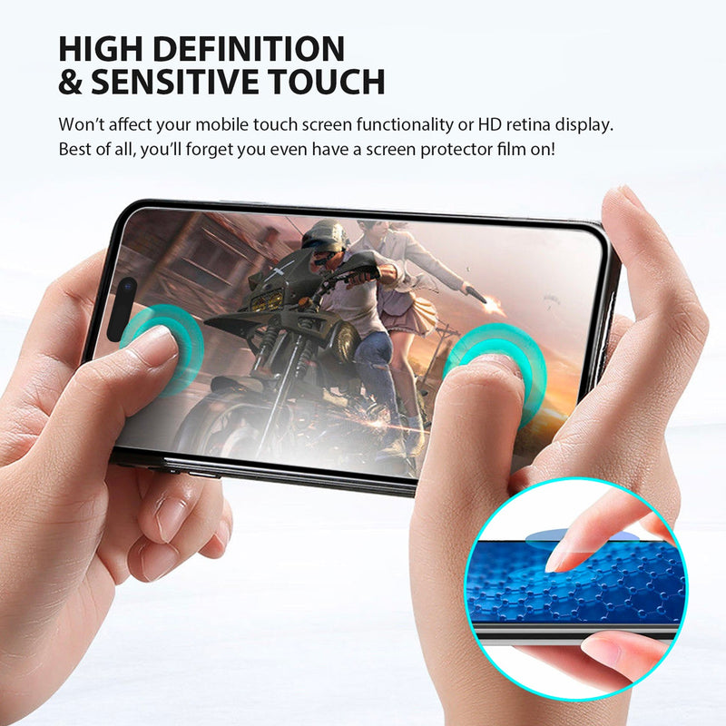 Tough On iPhone 15 Plus Screen Protector Tough Nano Clear with Installation Kit