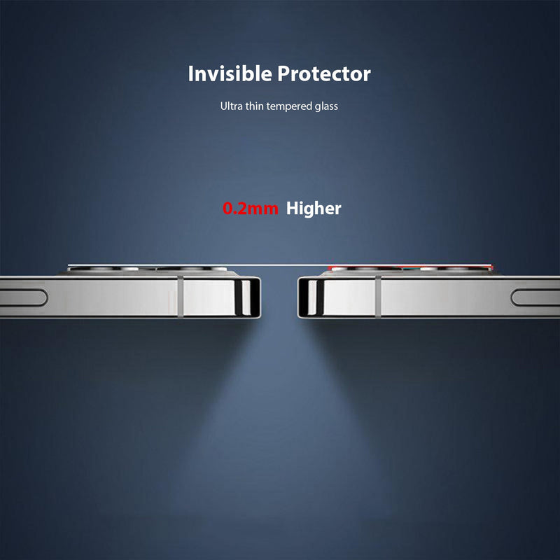 Tough On iPhone 15 Pro Camera Protector Metal Tempered Glass Black
