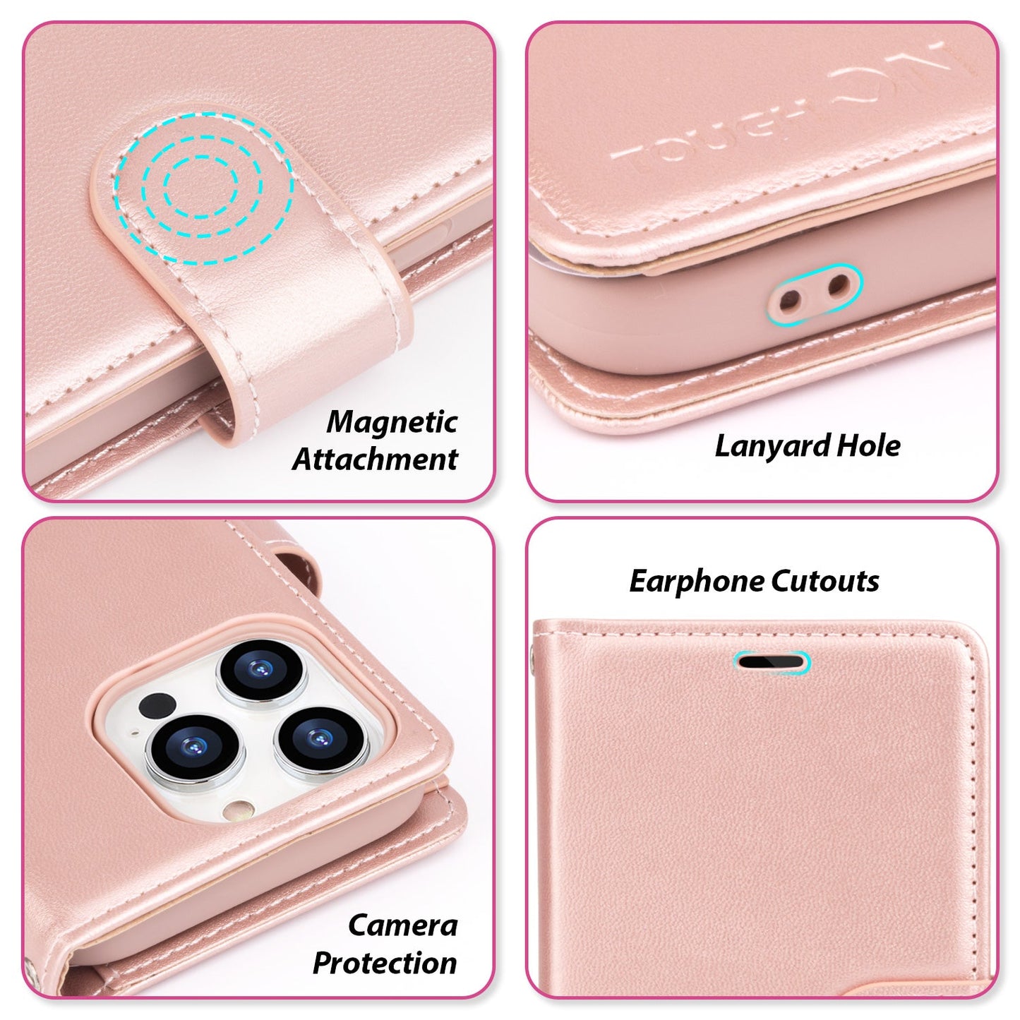 Tough On iPhone 15 Pro Flip Wallet Leather Case
