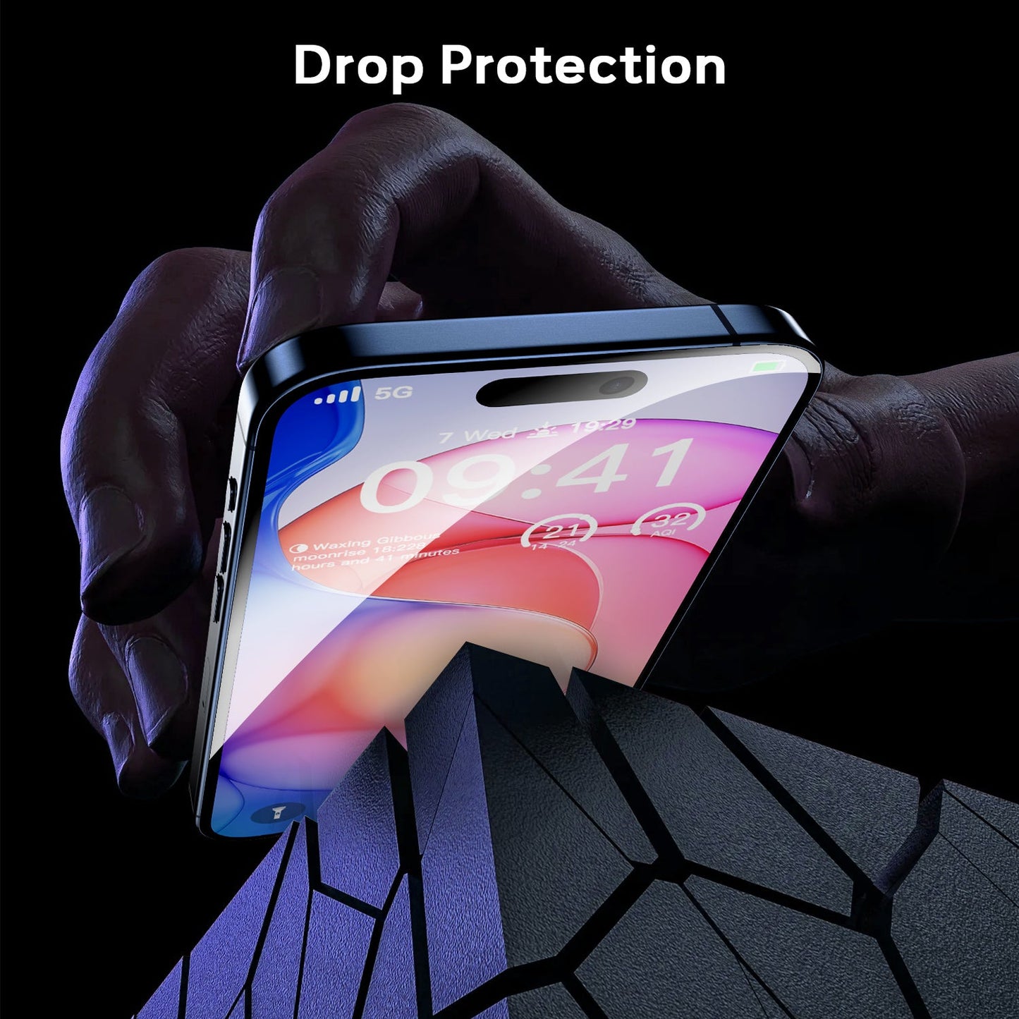 Tough On iPhone 15 Pro Max Privacy Screen Protector Tough Nano with Installation Kit