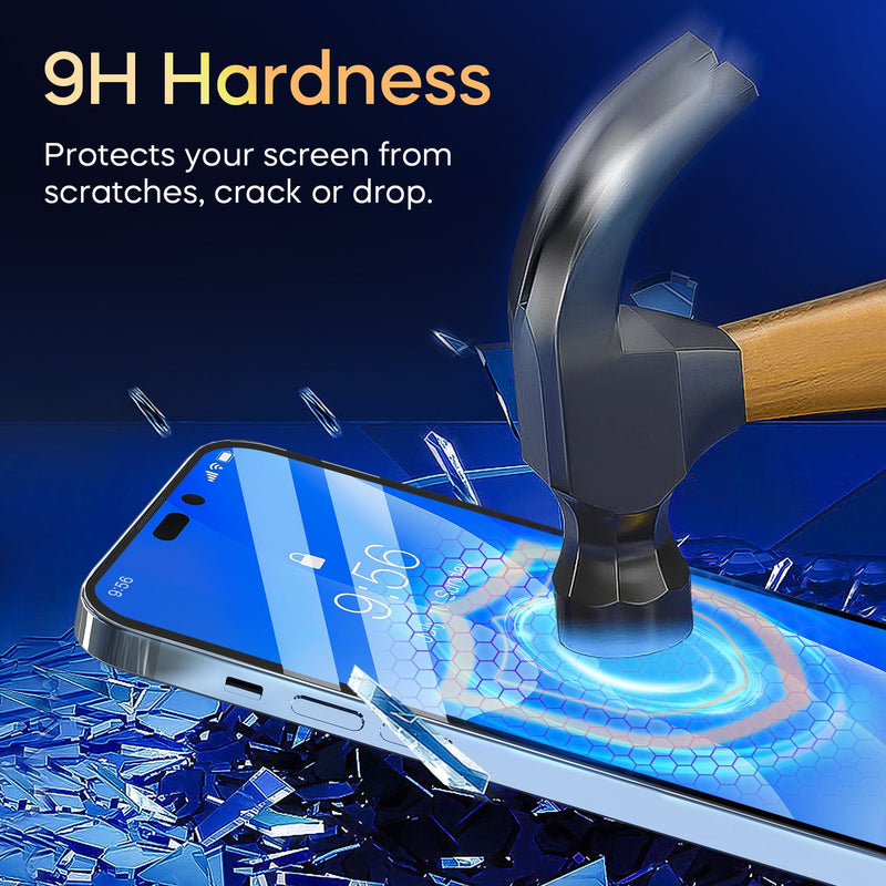Tough On iPhone 15 Series Tempered Glass Screen Protector 2 Pack w/ Installation Kit
