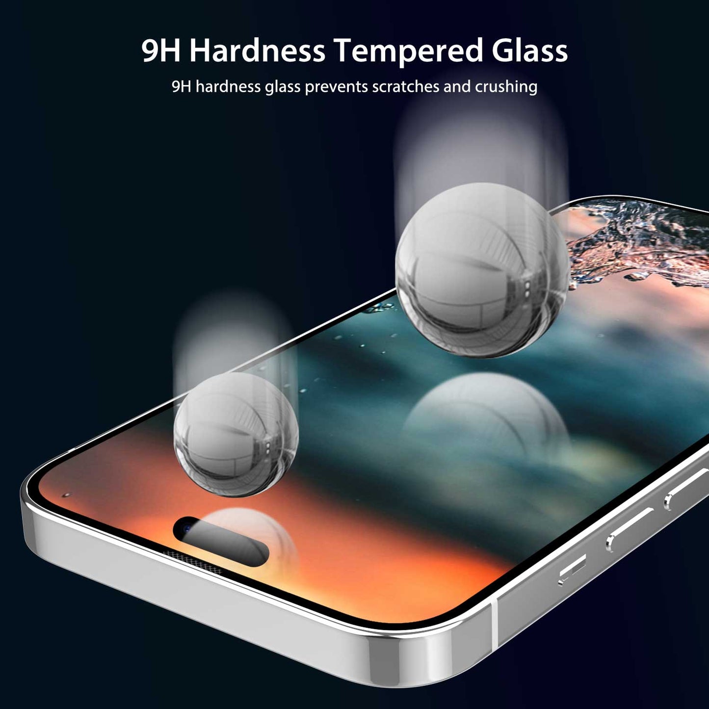 Tough On iPhone 15 Pro Max Tempered Glass Screen Protector Anti-Microbial