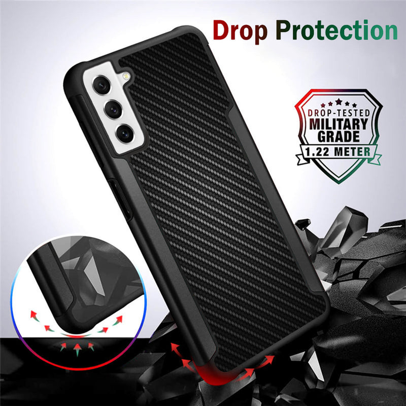 Tough On Samsung Galaxy S21 FE 5G Case Iron Shield Black Carbon
