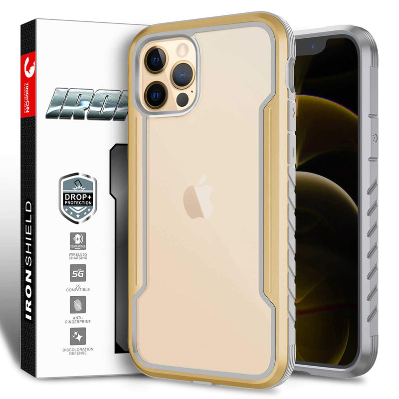 iPhone 12 / iPhone 12 Pro Case Tough On Iron Shield Gold