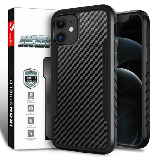 Tough On iPhone 11 Case Iron Shield Carbon Fiber Black