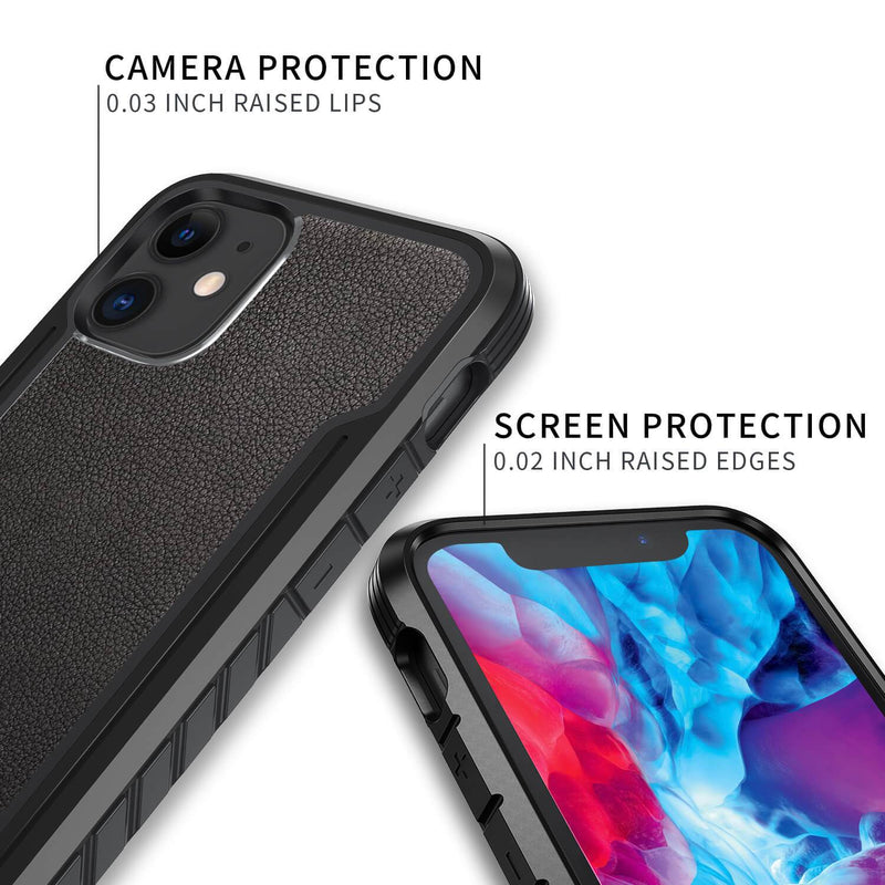 Tough On iPhone 11 Case Iron Shield Prime Leather Black