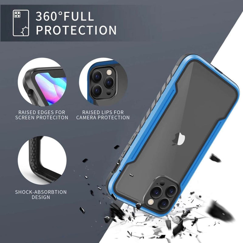 iPhone 12 / iPhone 12 Pro Case Tough On Iron Shield Blue