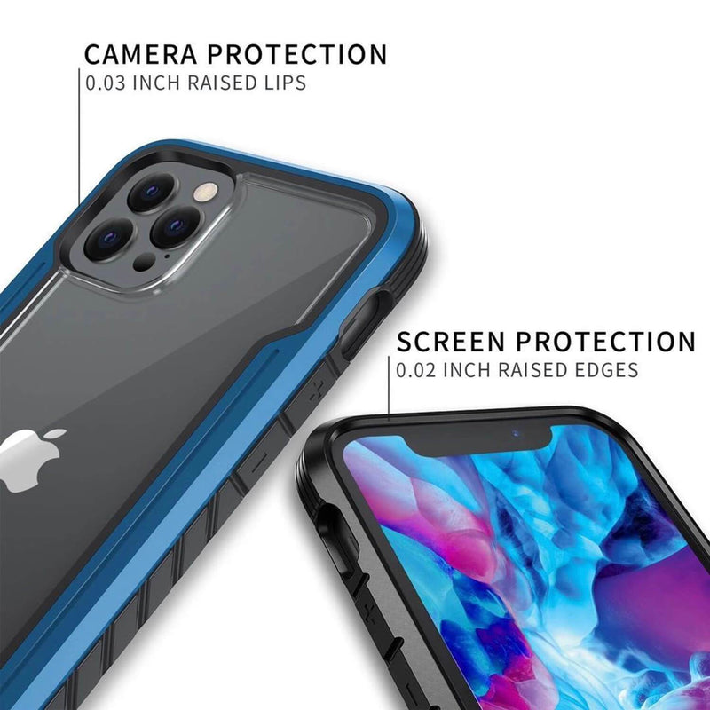 iPhone 12 / iPhone 12 Pro Case Tough On Iron Shield Blue