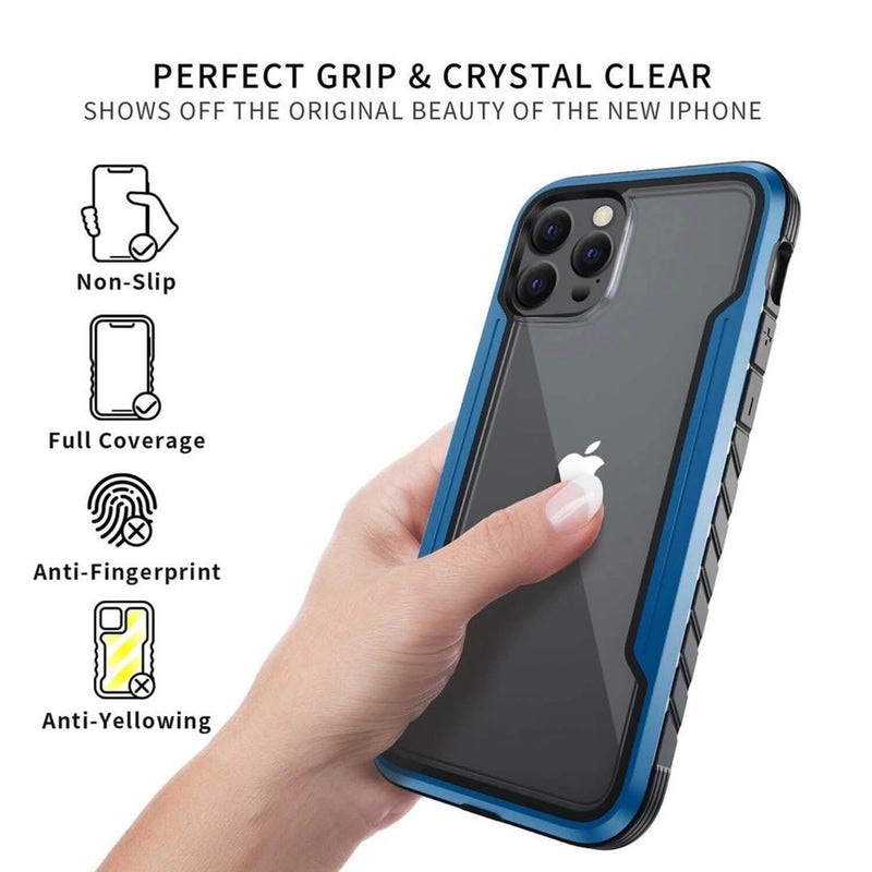iPhone 12 / iPhone 12 Pro Case Tough On Iron Shield Blue