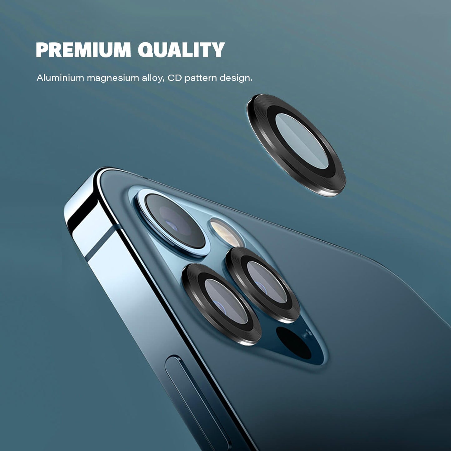 Tough On iPhone 12 Pro Max Rear Camera Glass Protector Black