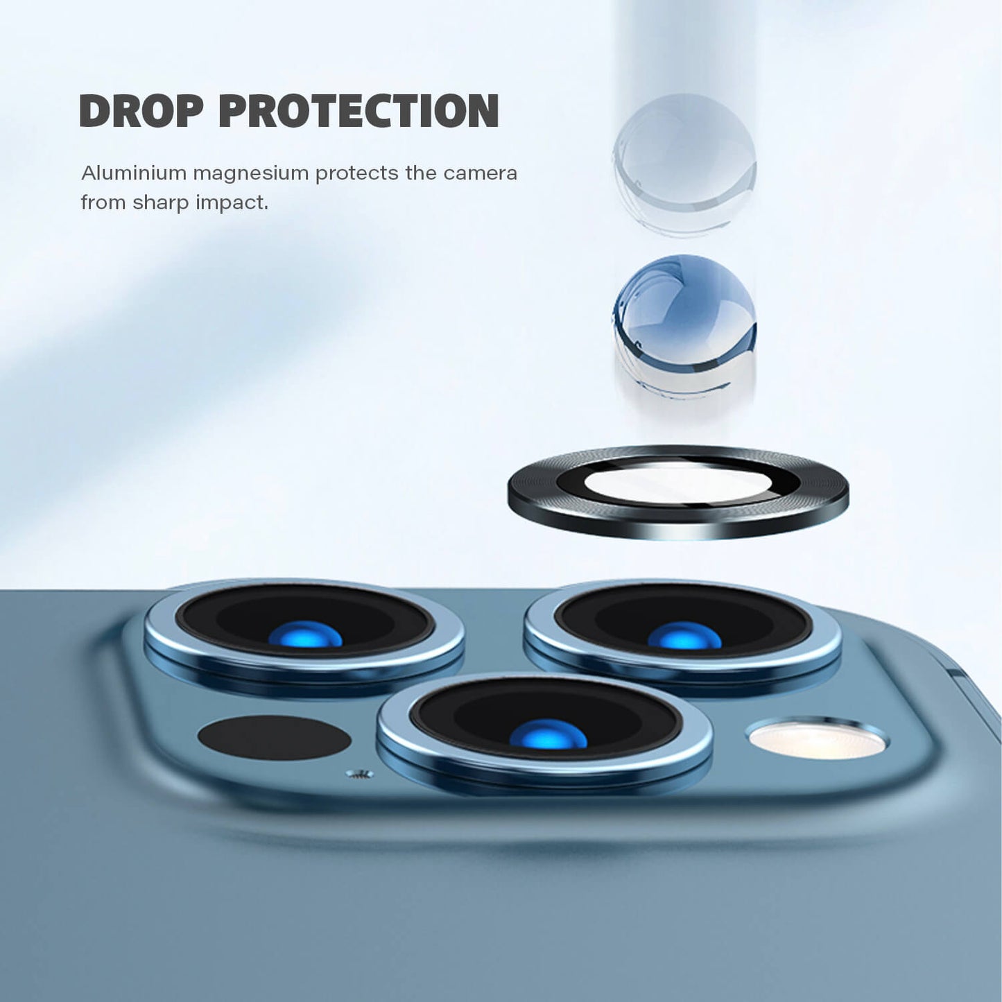 Tough On iPhone 12 Pro Rear Camera Glass Protector Black