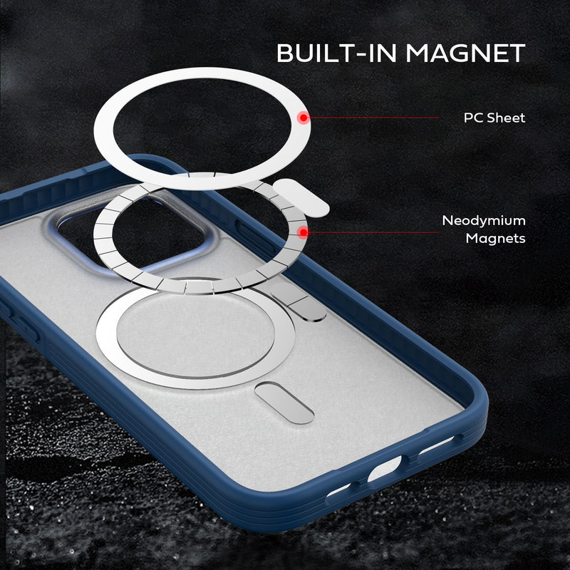 Tough On iPhone 14 Plus Case Matte Aluminum w/ Magsafe Navy