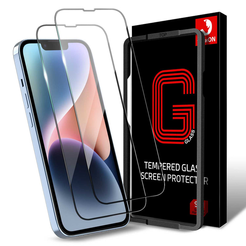 Tough On iPhone 14 Plus Full Tempered Glass Screen Protector 2 Pack