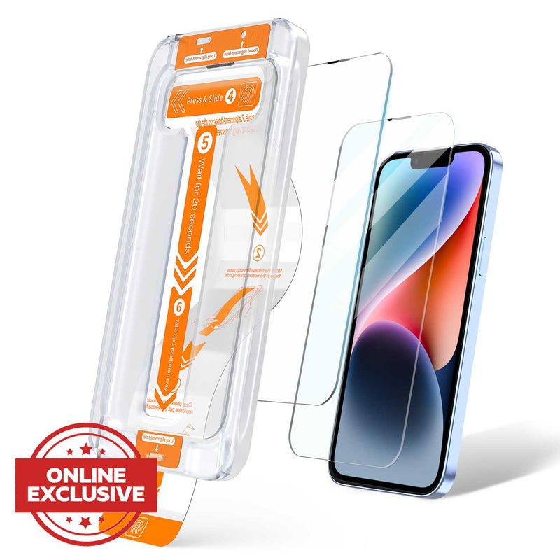 Tough On iPhone 14 Plus Tempered Glass Screen Protector 2 Pack w/ Installation Kit