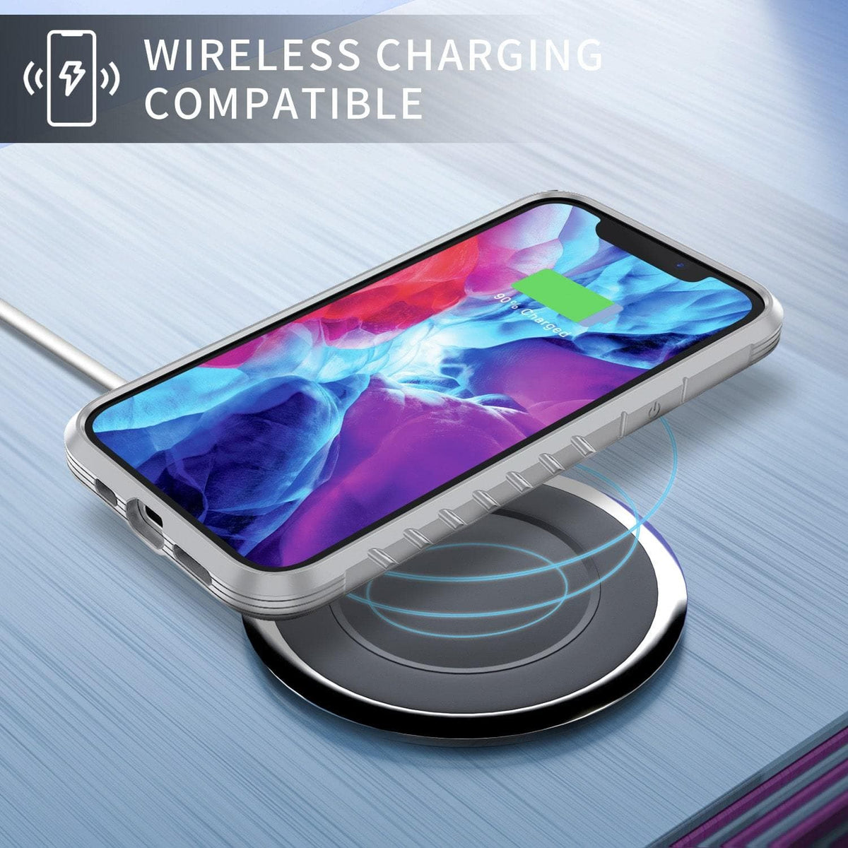 iPhone 12 / iPhone 12 Pro Case Tough On Iron Shield Iridescent