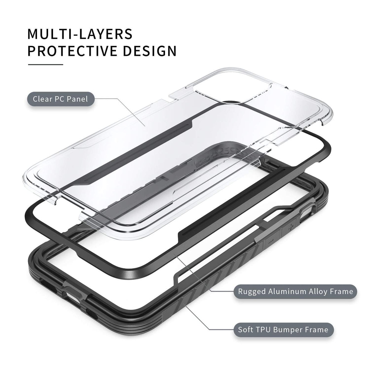 iPhone 12 / iPhone 12 Pro Case Tough On Iron Shield Black