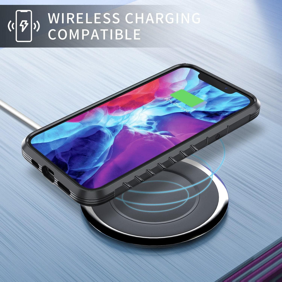 iPhone 12 / iPhone 12 Pro Case Tough On Iron Shield Black