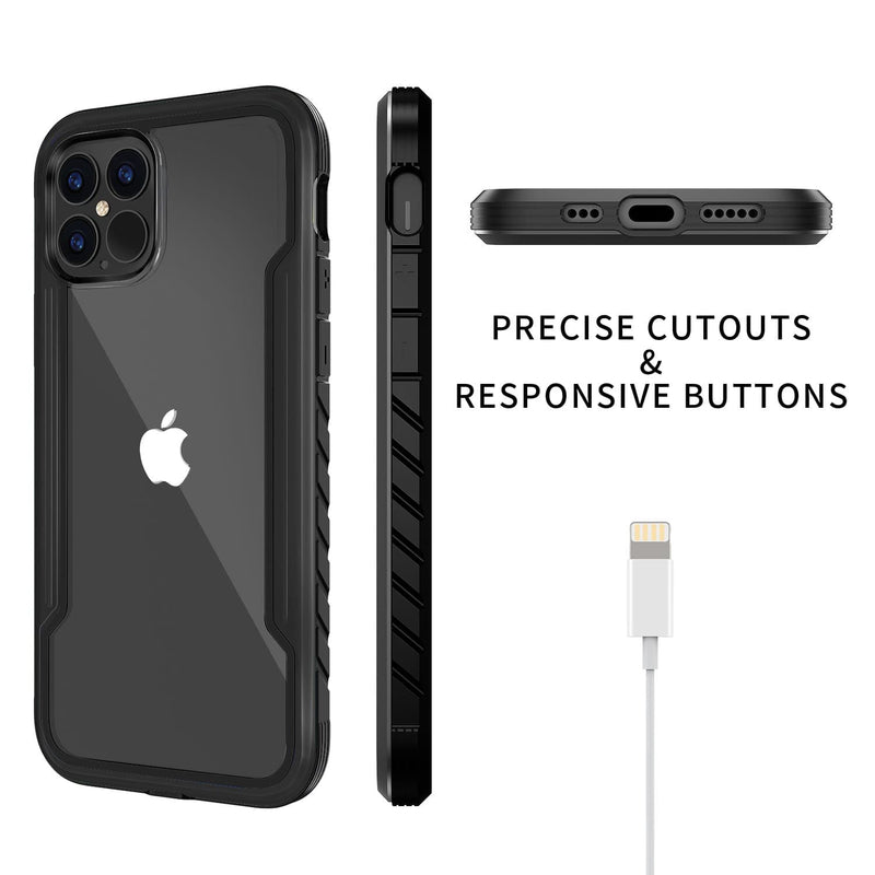 iPhone 12 / iPhone 12 Pro Case Tough On Iron Shield Black