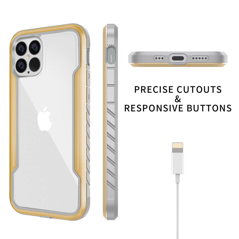iPhone 12 / iPhone 12 Pro Case Tough On Iron Shield Gold