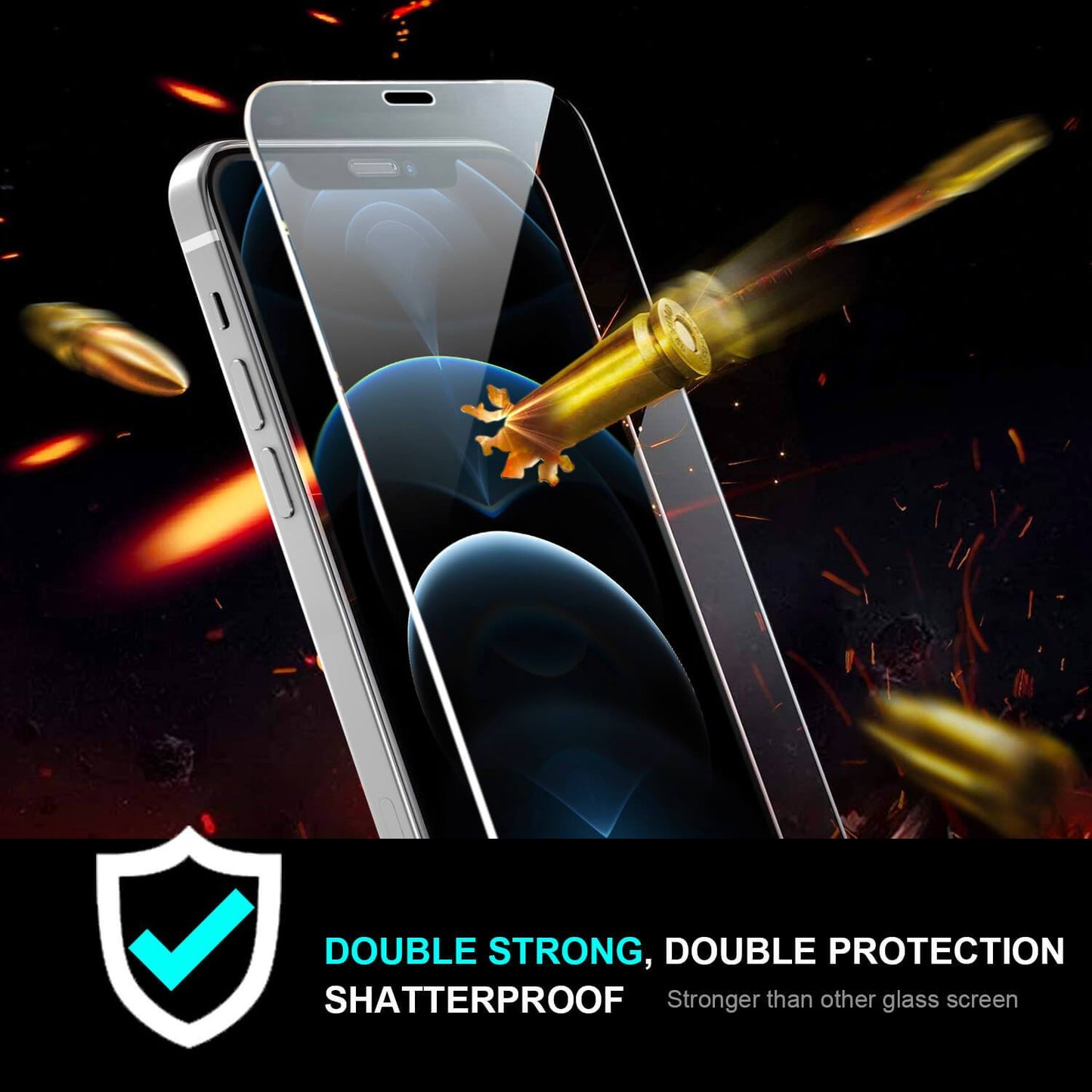 Tough On iPhone 12 mini Tempered Glass Screen Protector DoubleStrong Clear