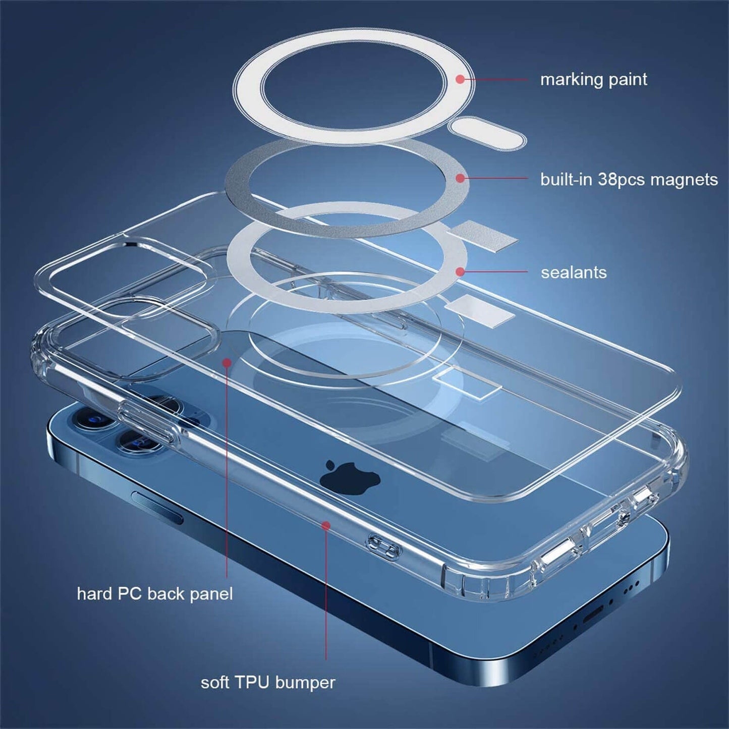 Tough On iPhone 13 Pro Case Clear with Magsafe