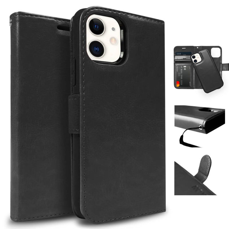 Tough On iPhone XR / 11 Case Magnetic Fine Detachable Leather Black